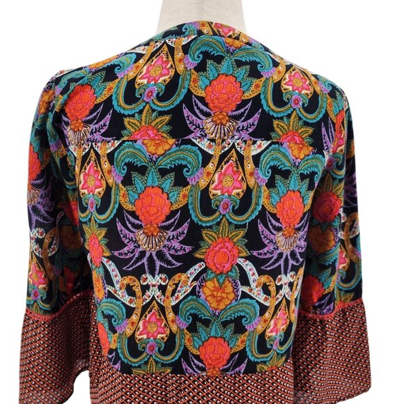 Maeve by Anthropologie Womens 4 Top Carter Floral Tie Front Multicolor Button - Picture 7 of 11